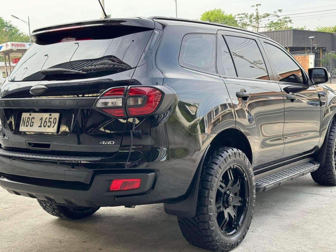 Ford Everest Titanium Plus 4X4 Auto (Category: Used Cars) located in Manila. Submitted by quality_cars (Listing ID 1328671112, Image 2). Description: FORD EVEREST TITANIUM Plus 4x4 Top of the Line 2018 model WITH ULTRA MOTORSPORTS MAG WHEELS 👍 WITH RIDGE GRAPLER TIRE 285/55/20 👍 LAST CASA PMS (change oil) august 2024 ♦️21,xxx mileage ☘️☘️ ♦️Absolute Black ♦️Automatic Transmission ♦️7 seater SUV ♦️3.2L 5Cylinder Turbo diesel Engine1 ♦️Automatic 