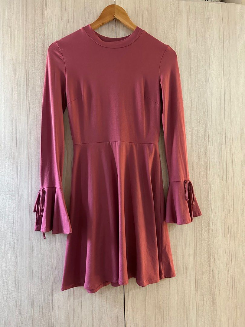 Forever 21 Pink Bell Sleeve Dress Women s Fashion Dresses Sets Dresses on Carousell