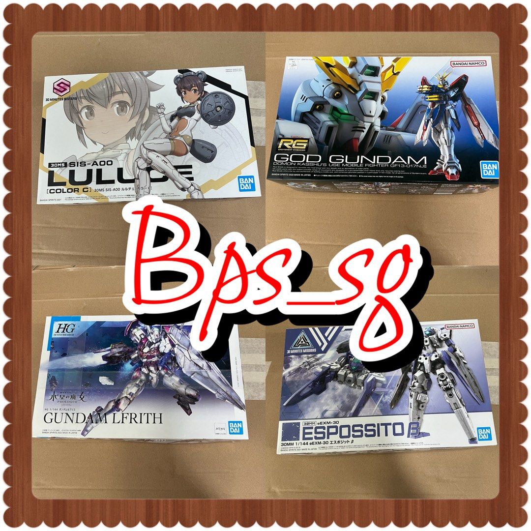 ‼️🚚FREE DELIVERY🚚 ‼️ Gundam Gunpla Sales HG MG RG 1/100 (Category: Gundam Model Kits) located in Singapore. Submitted by bps_sg (Listing ID 1328703827, Image 3). Description: **Limited Stock** ‼️😊BUY MORE MORE DISCOUNT😊‼️ Item are all brand new and sealed Items are authentic unless Stated otherwise. Simply pm us for the price or more details Price listed is for display only. We also do carry many other Bandai, kotobukiy, tools, and 3rd party 
