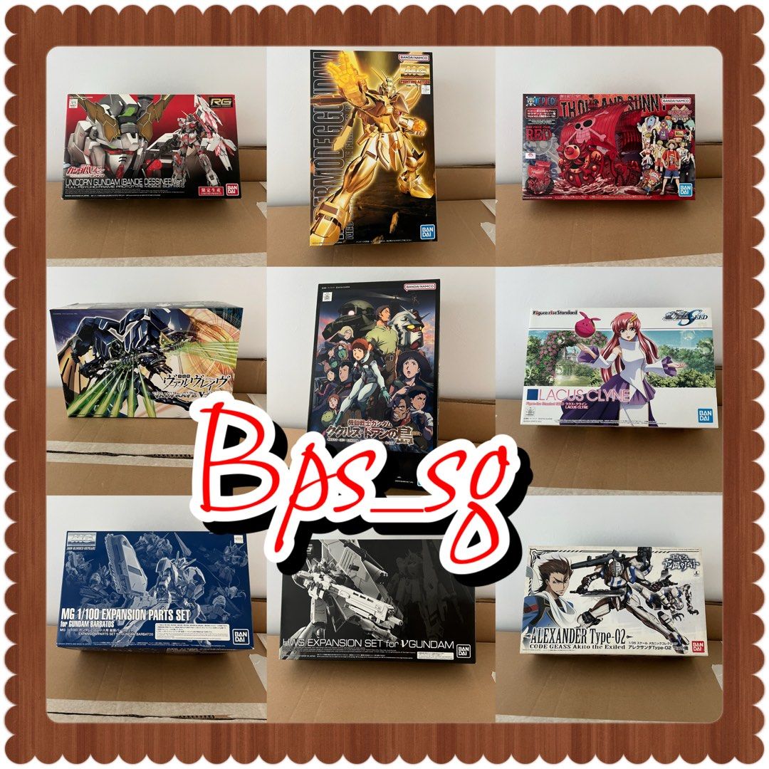 ‼️🚚FREE DELIVERY🚚 ‼️ Gundam Gunpla Sales HG MG RG 1/100 (Category: Gundam Model Kits) located in Singapore. Submitted by bps_sg (Listing ID 1328703827, Image 2). Description: **Limited Stock** ‼️😊BUY MORE MORE DISCOUNT😊‼️ Item are all brand new and sealed Items are authentic unless Stated otherwise. Simply pm us for the price or more details Price listed is for display only. We also do carry many other Bandai, kotobukiy, tools, and 3rd party 