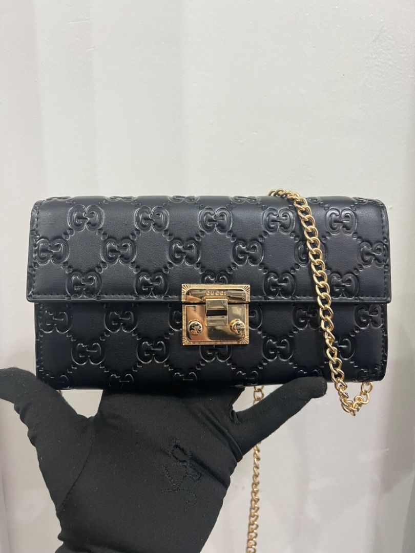 Gucci padlock wallet on chain hot sale