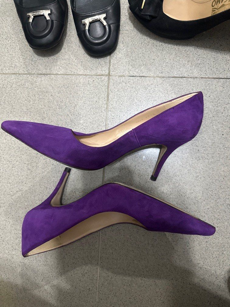 LK Bennet Heels, suede, size 38 (Category: Heels) located in Makati City. Submitted by prudencephl (Listing ID 1328689114, Image 2). Description: L.K. Bennett purple heels - size 38 (can fit US size 7.5 or slim 8).