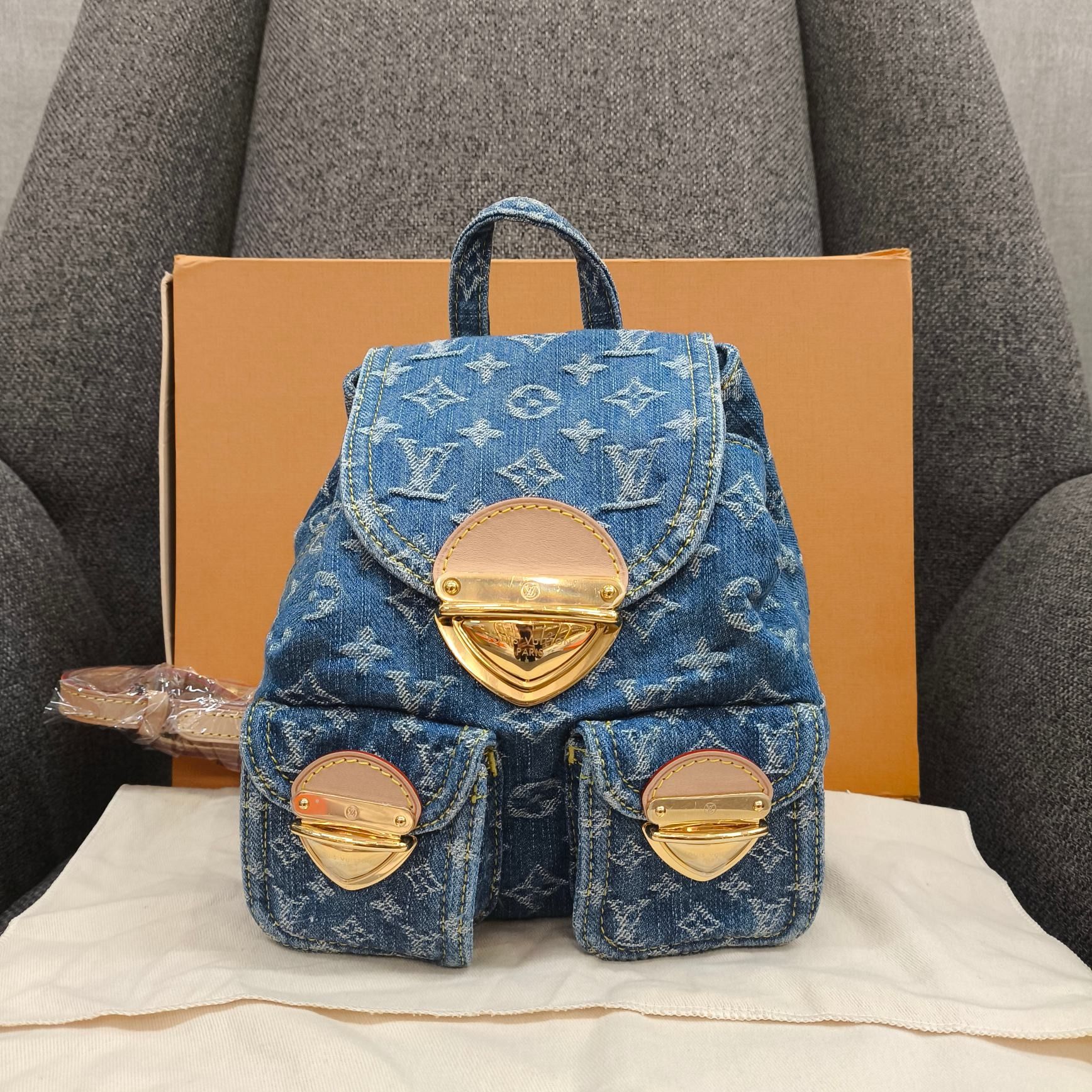 Louis Vuitton Venice Backpack in Monogram Denim Blue, Luxury, Bags