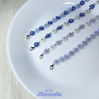 日本串珠花花手鏈藍紫色系頸鏈耳環戒指手作飾物首飾MIYUKI TOHO64208958413314110