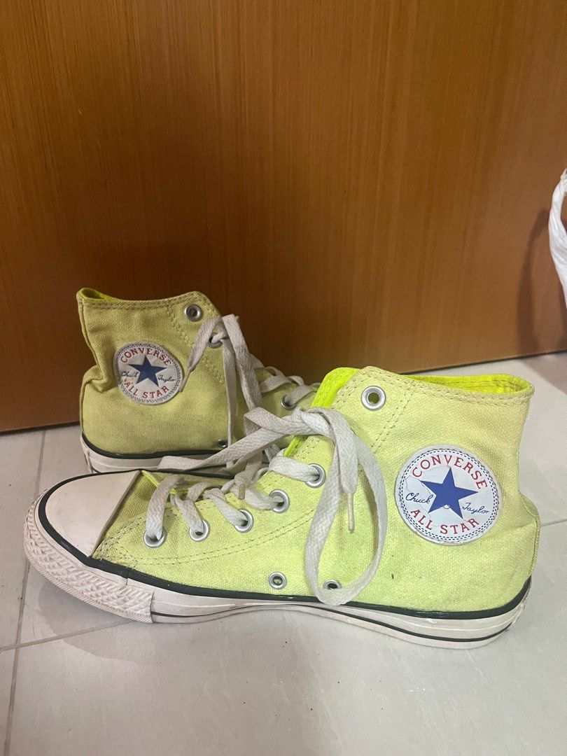 Neon yellow Converse Shoes