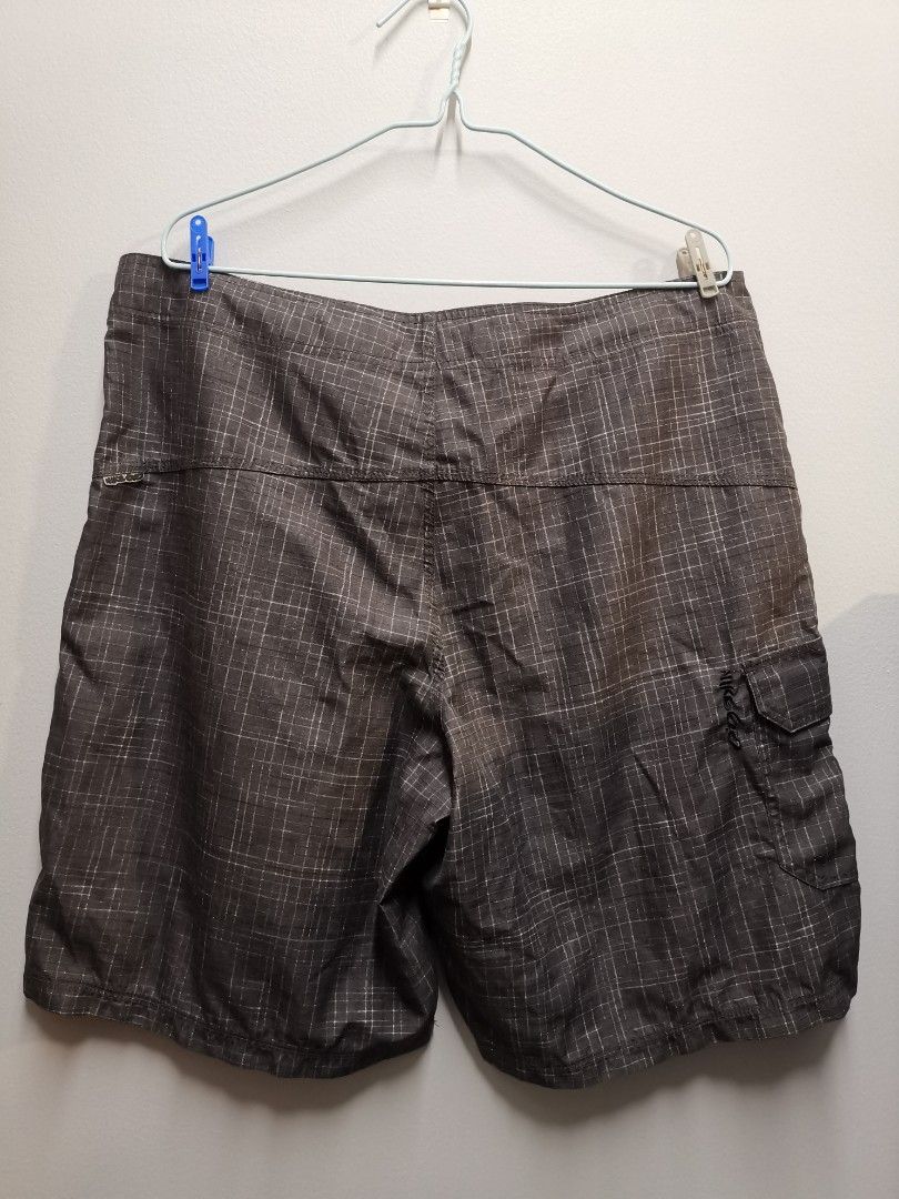 NIKE 6.0 men dark grey checkered drawstring boardshorts