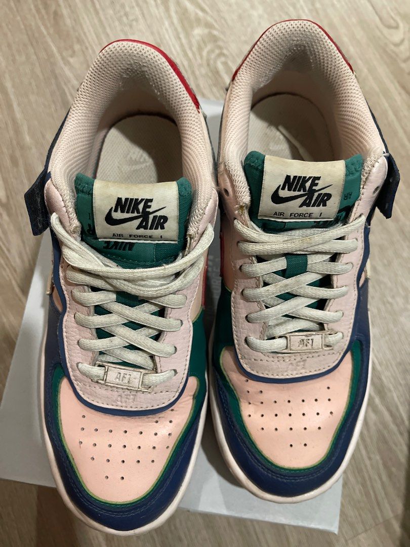 Nike Airforce 1 White Echo Pink Bleu Marine Women s Fashion Footwear Sneakers on Carousell