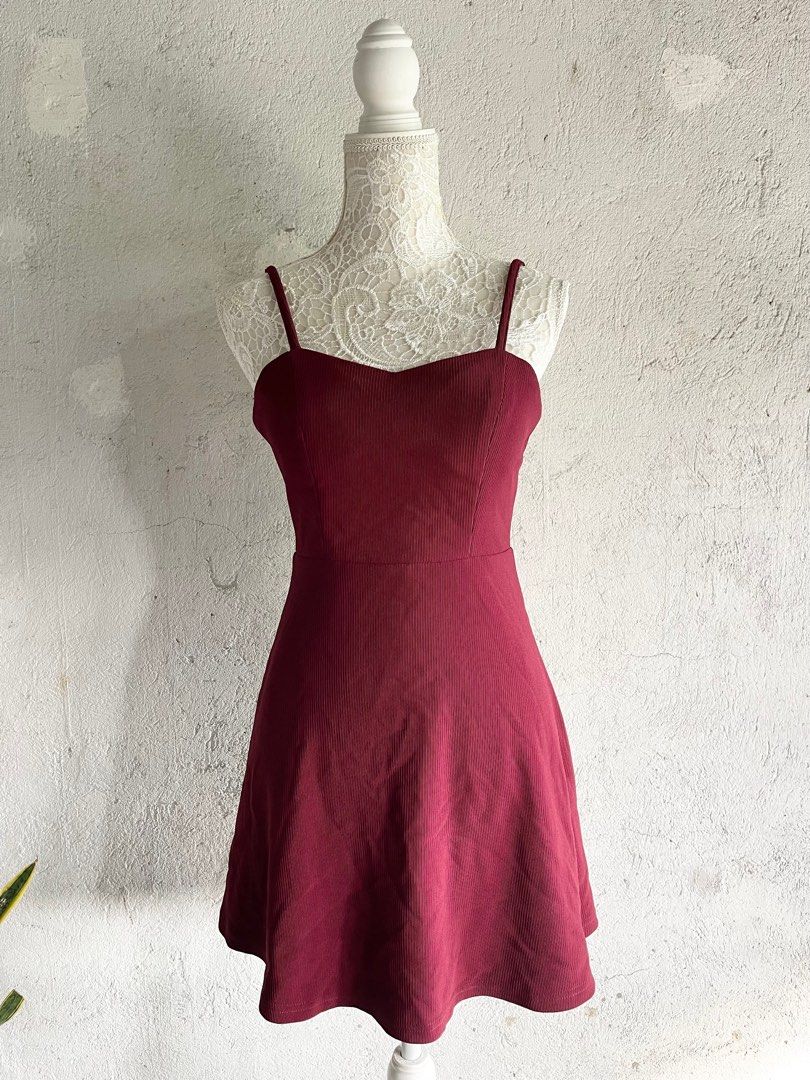 Red Forever 21 Strap Dress Women s Fashion Dresses Sets Dresses on Carousell
