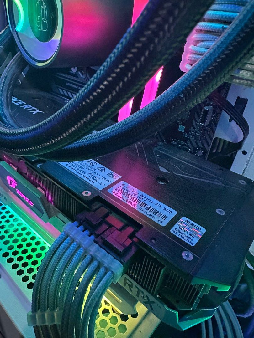 Ryzen 5 5600 rtx 3070 (Category: Desktops) located in Caloocan City. Submitted by jarvilito (Listing ID 1328711147, Image 2). Description: Selling my gaming pc Specs: CPU: Ryzen 5 5600 (newly upgrade with receipt and 2 years warranty) GPU: Colorful igame rtx 3070 PSU: Seasonic focus + gold 700w RAM: xlr8 2x8gb 3200hz SSD: 500gb kingston SA2000 HDD: 1TB CASE: Techware forge-m white Including 4 argb + 2 from radiator fan CPU Cooler: Argb deepcool c
