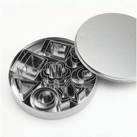 Shaped Dough Cutter 24s | Bakeware / Baking Essentials Different Frames Fondant Cutter Molds (Category: Bakeware) located in Manila. Submitted by trustradeglobal (Listing ID 1328668657, Image 2). Description: A 24 in 1 dough cutter that comes in 8 different shapes with 3 different sizes for each. Perfect complete dough cutting kit for baking enthusiasts! "- material: stainless steel - designed with 3 different sizes of each shape (round, square, 