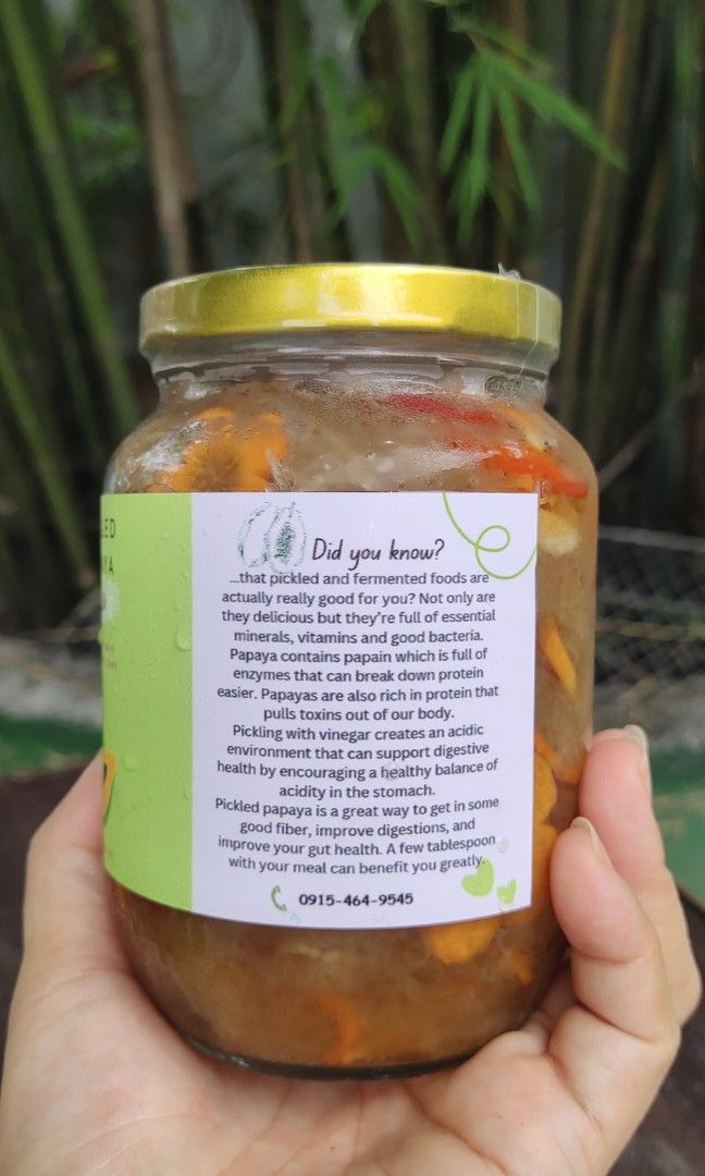Special Pickled Papaya/ Atchara (Category: Local Eats) located in San Juan City. Submitted by manlove.co (Listing ID 1328748883, Image 3). Description: Freshly made. Homemade. Prepared cleanly. Jars are sterilized. 100% No Additives added. Surely the best. Open for resellers. Get big discount if you buy in bulk.🙂.