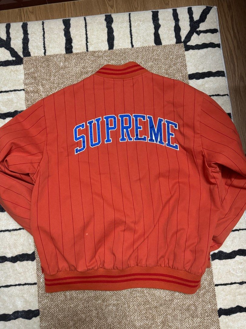 Supreme 19SS Pinstripe Varsity Jacket 最高 M碼