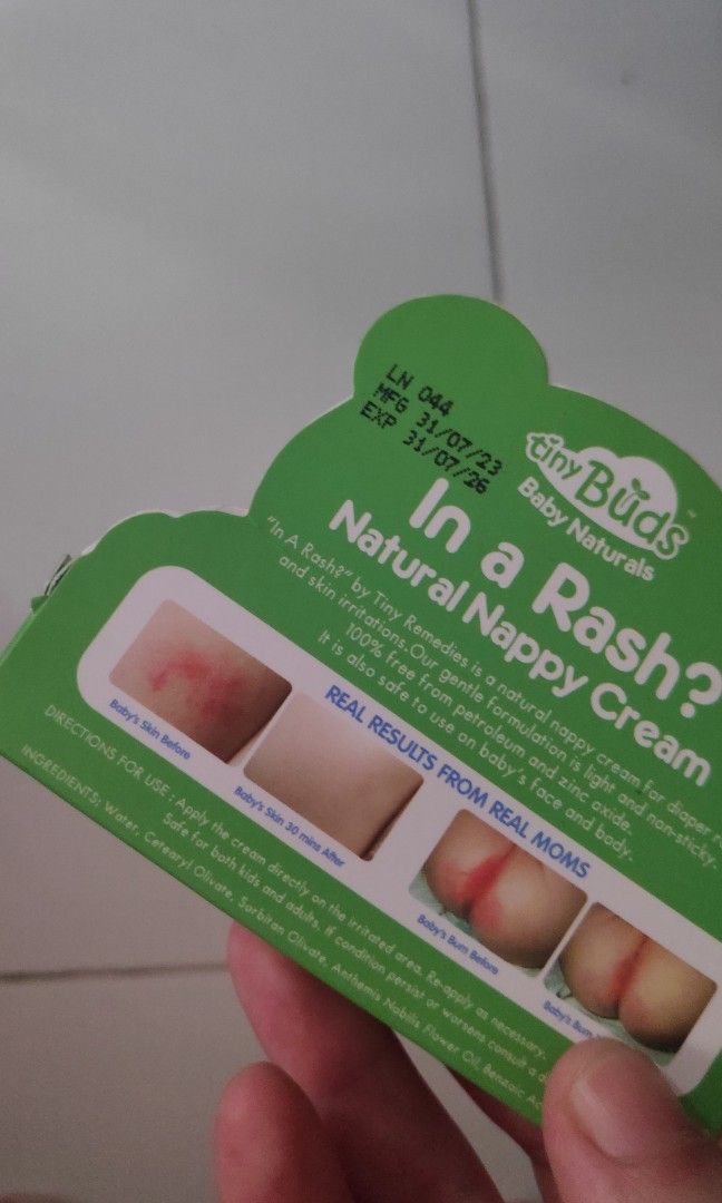 Tiny Buds In a Rash (Category: Diapers & Baby Wipes) located in Quezon City. Submitted by pickitty (Listing ID 1328662837, Image 2). Description: nappy cream expiry in 2026.