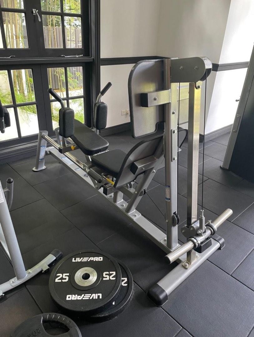 Tuff stuff hack squat horizontal leg press sled gym plate loaded quad hamstring CLH 300