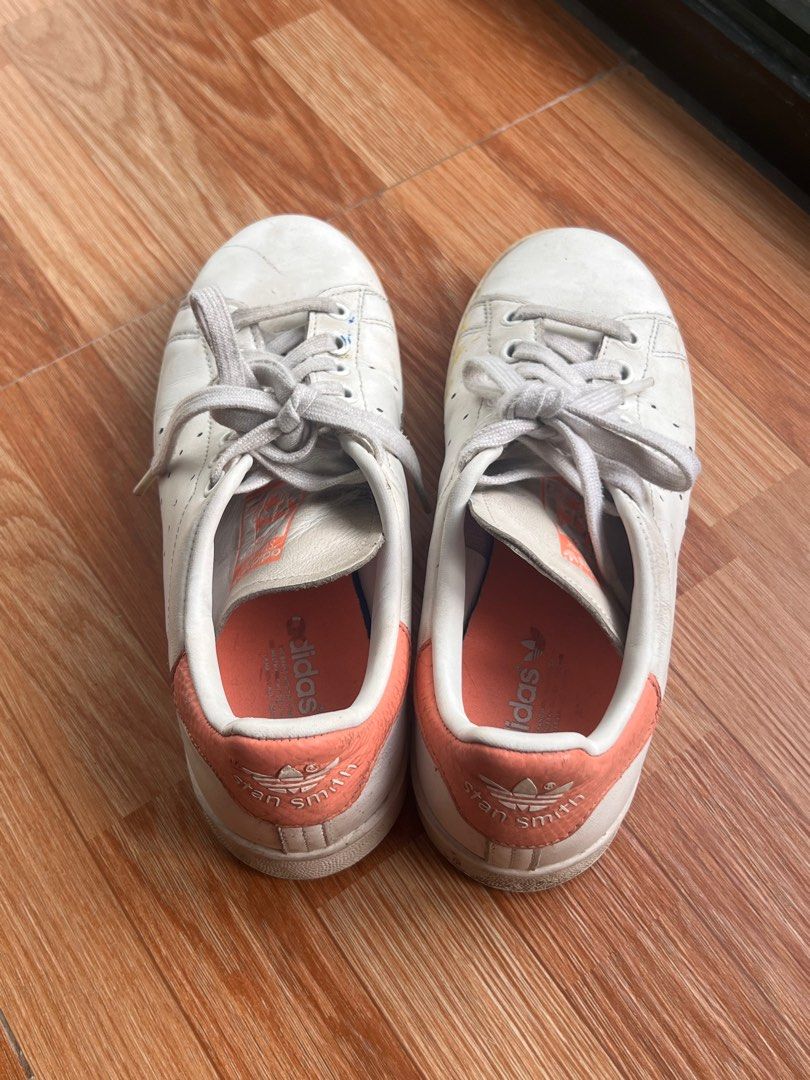 USED PEACH WHITE STAN SMITH Women s Fashion Footwear Sneakers on Carousell