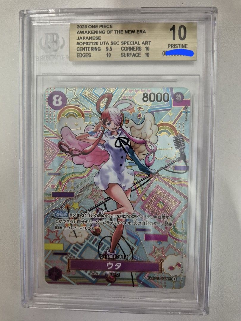 bgs10 ウタ sp BGS 10 Black Label One Piece TCG Uta SEC SP Alt Art OP02-120