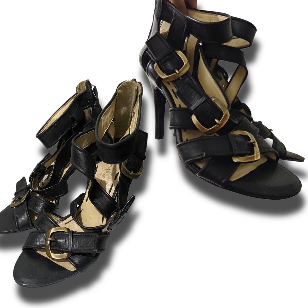Vintage Buckle Gladiator Gothic Grunge Heels (Category: Heels) located in Manila. Submitted by catlia (Listing ID 1328722571, Image 1). Description: •can't reply here due to the quota dm me on ig @paradisekiss.es •Used twice •Around 36-37 (I'm size 23.5 cm for reference) •Only few signs of usage only.
