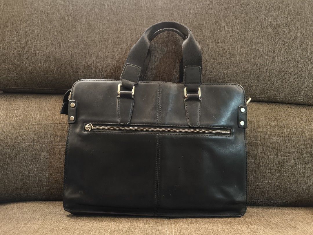 Vintage PreOwned Prada Milano Black Leather Laptop Tablet Documents