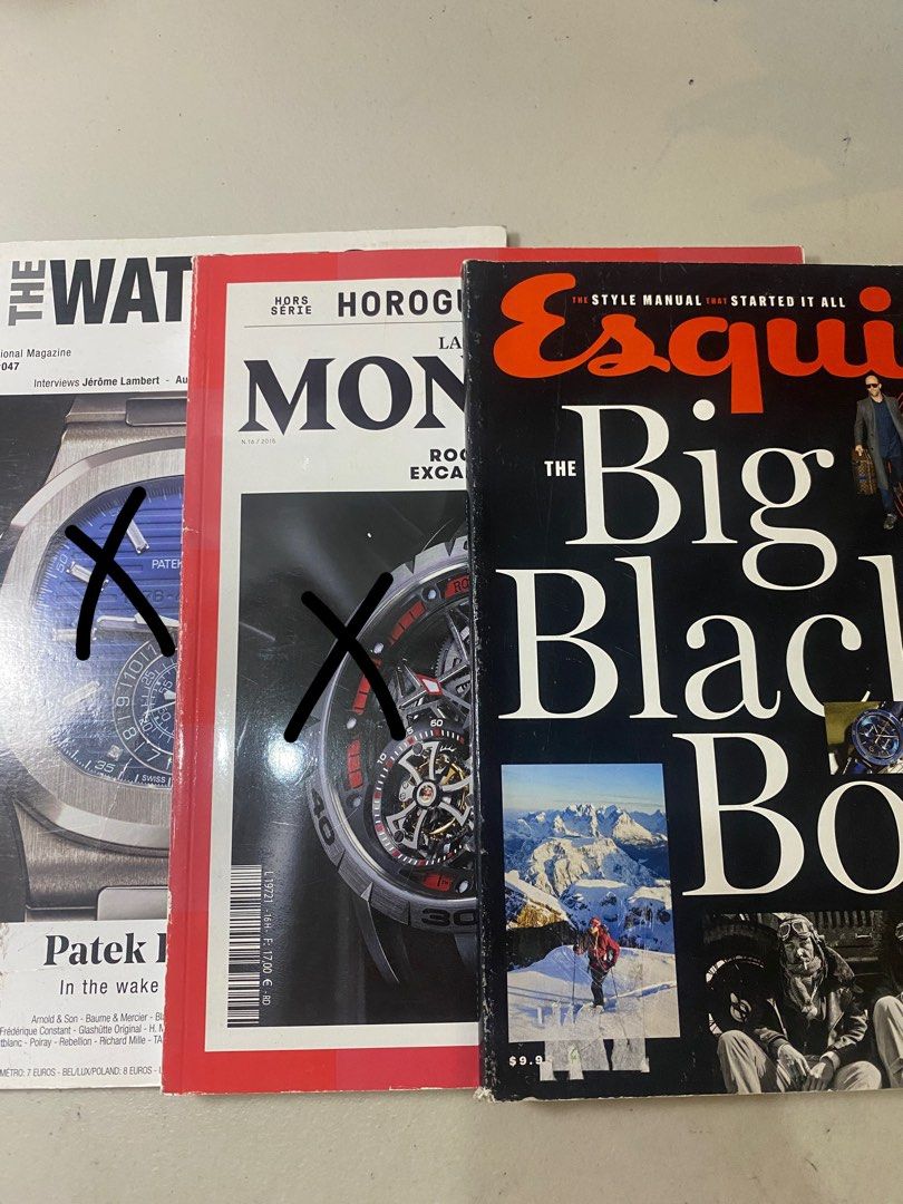Watch Magazines (Category: Magazines) located in Iloilo. Submitted by sanfinowatches (Listing ID 1212575731, Image 1). Description: 1. Esquire 10th Anniversary Edition - AVAILABLE 2. Horoguide 2015 - SOLD 3. The Watches Magazine: Patek Philippe Nautilus - SOLD Good reads! Nego if take all.