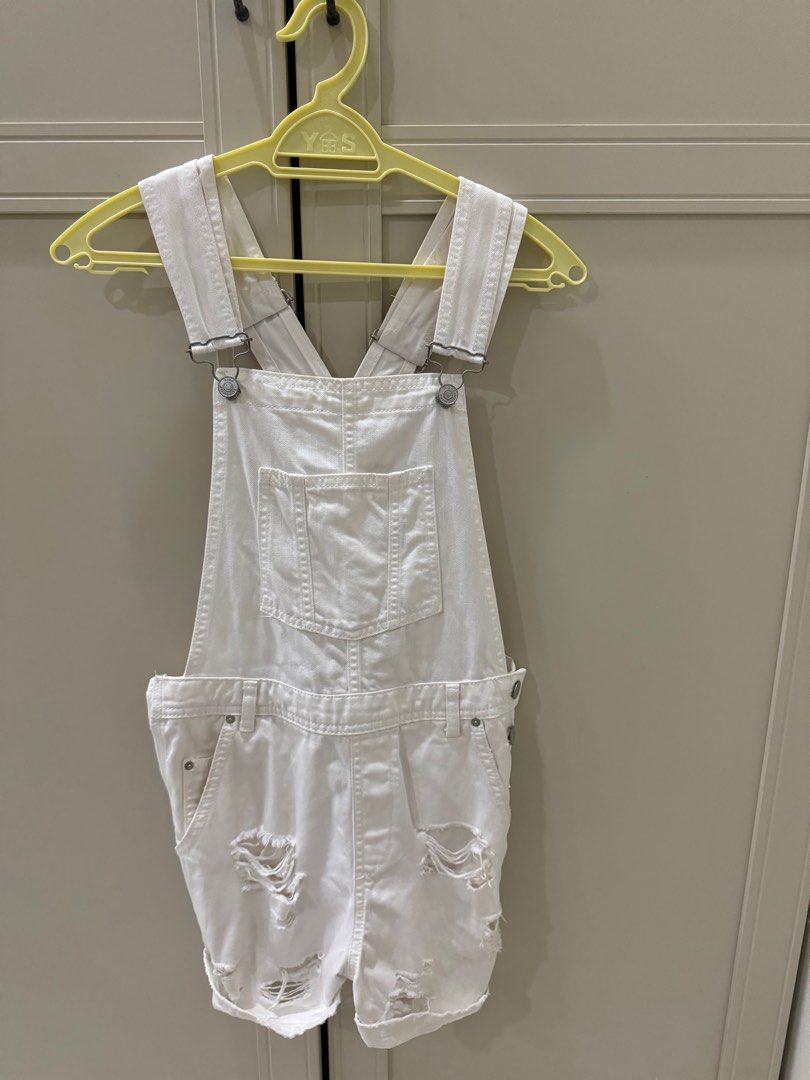 White ripped overalls sales