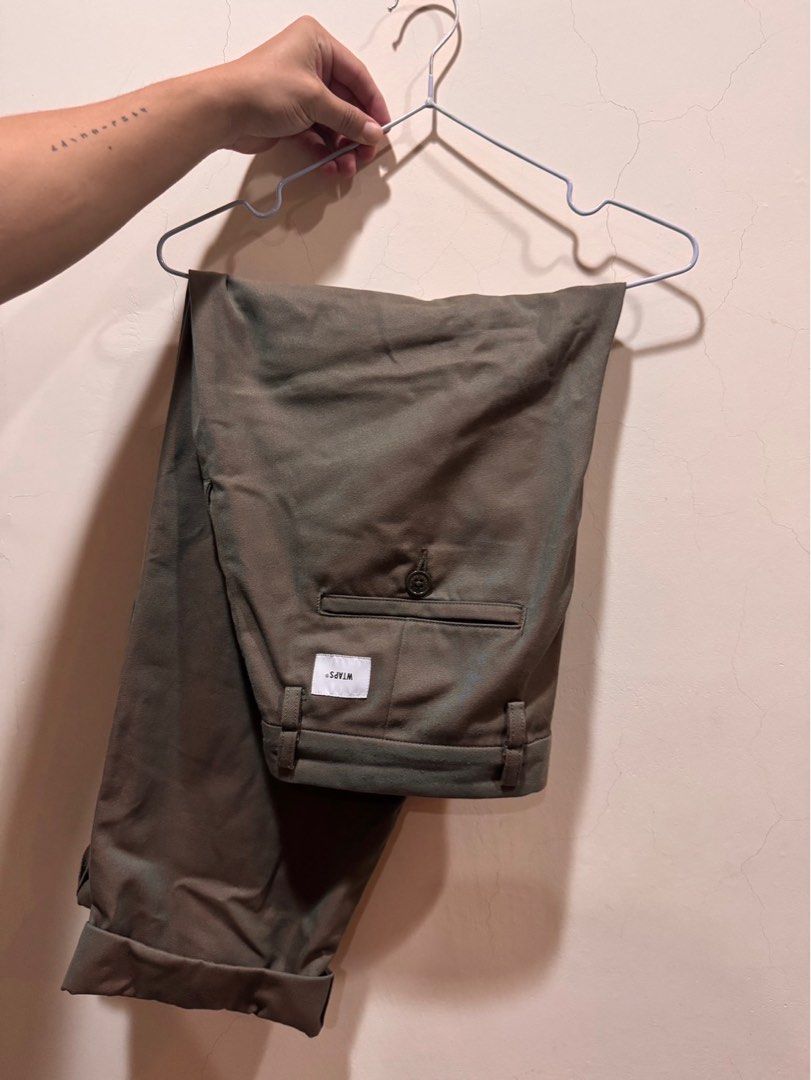 Wtaps trousers tuck rapo twill size 3 gray, 男裝, 褲＆半截裙, 長褲-