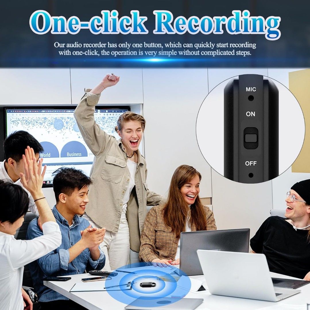 64GB Digital Voice Recorder With Playback - 750 Hours Recording & Voice Activation