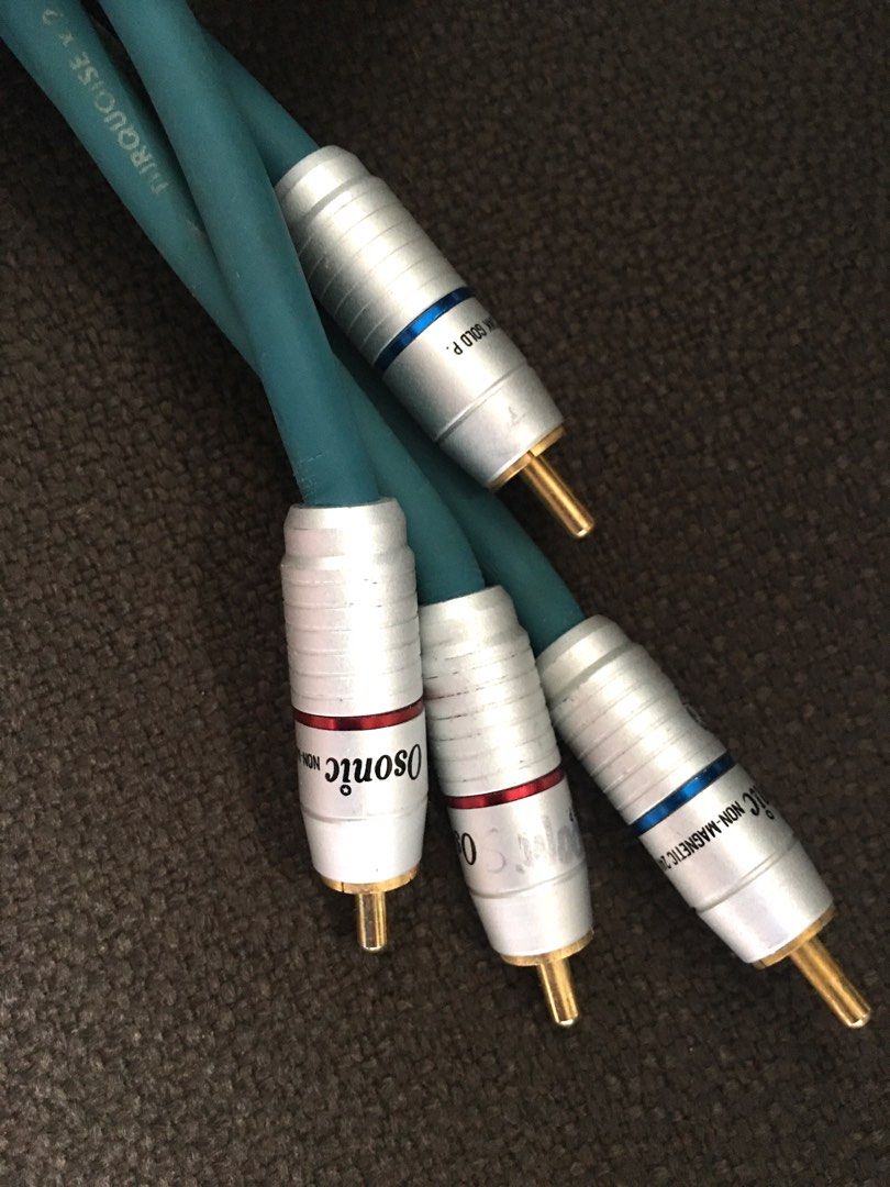 90%新 OSONIC 24k gold plate non-magnetic 日本製造 RCA 蓮花插頭 PLUG 配 美國製造 ...