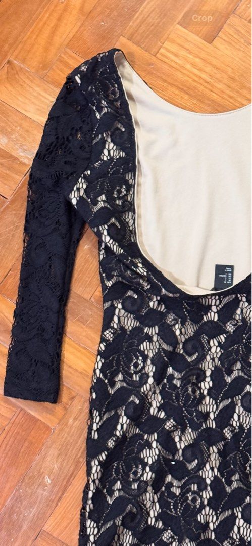 h&m back laced dress H&M Tie-back Lace Dress