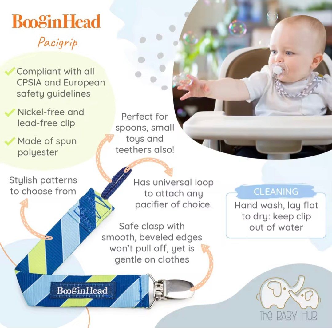 Booginhead Pacigrip Pacifier Holder (Category: Soothers & Pacifiers) located in Mandaluyong City. Submitted by buythebuy (Listing ID 1331757166, Image 3). Description: Bought for P430, unused Comes with FREE head protector LP posted .