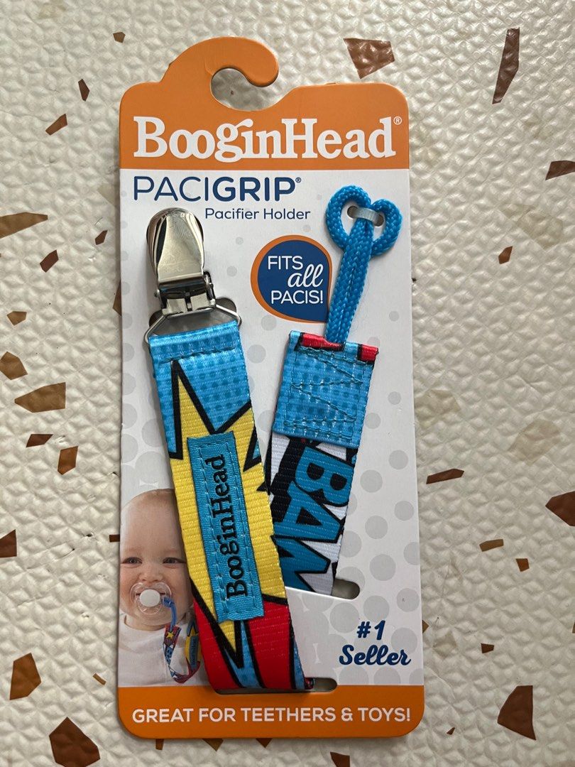Booginhead Pacigrip Pacifier Holder (Category: Soothers & Pacifiers) located in Mandaluyong City. Submitted by buythebuy (Listing ID 1331757166, Image 1). Description: Bought for P430, unused Comes with FREE head protector LP posted .