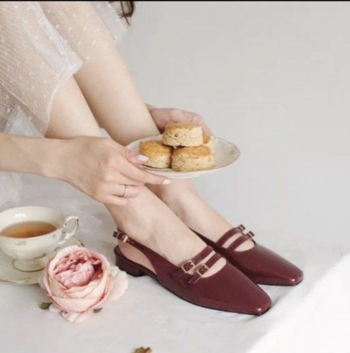 BRAND NEW SIZE 41 tangerine marche scone flats korean shoes mary jane mules  korean balerina mules flats not zara hnm berskha stradivarius