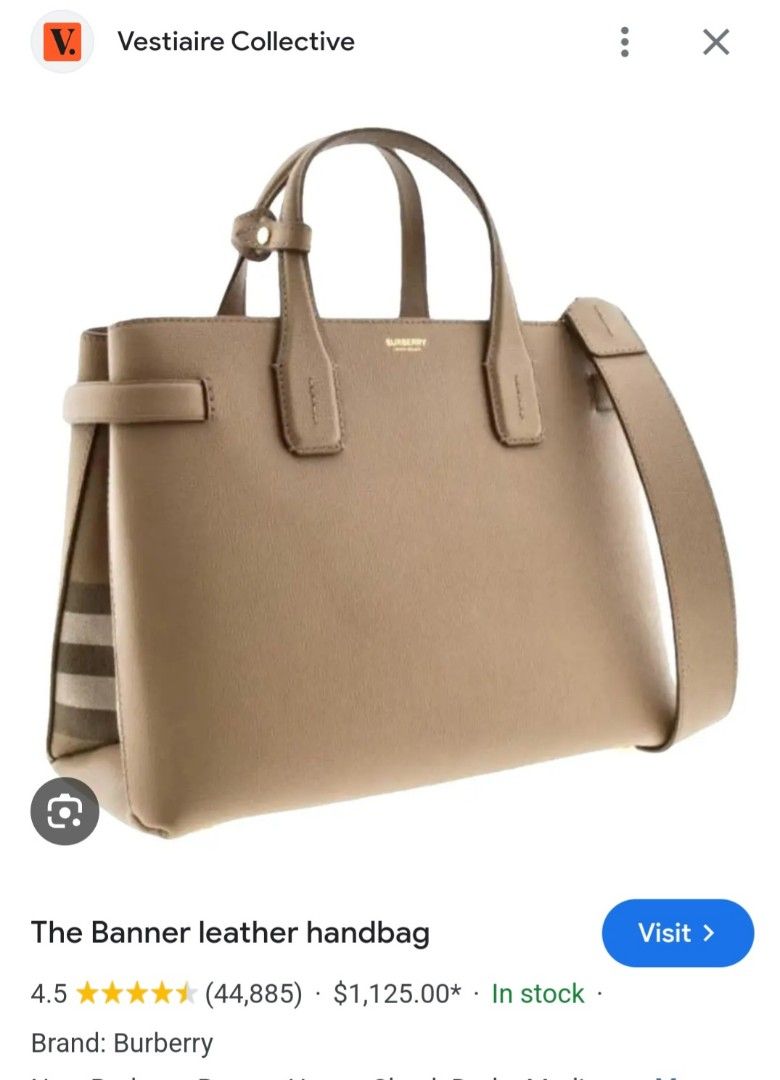 Burberry MD Banner Two Way Bag (Category: Luxury Bags & Wallets) located in Taguig. Submitted by esa.agustin (Listing ID 1331799454, Image 3). Description: Original Burberry MD Banner two way leather bag. Color is Camel. Complete inclusion ( dust bag, strap, tag and carecard)..