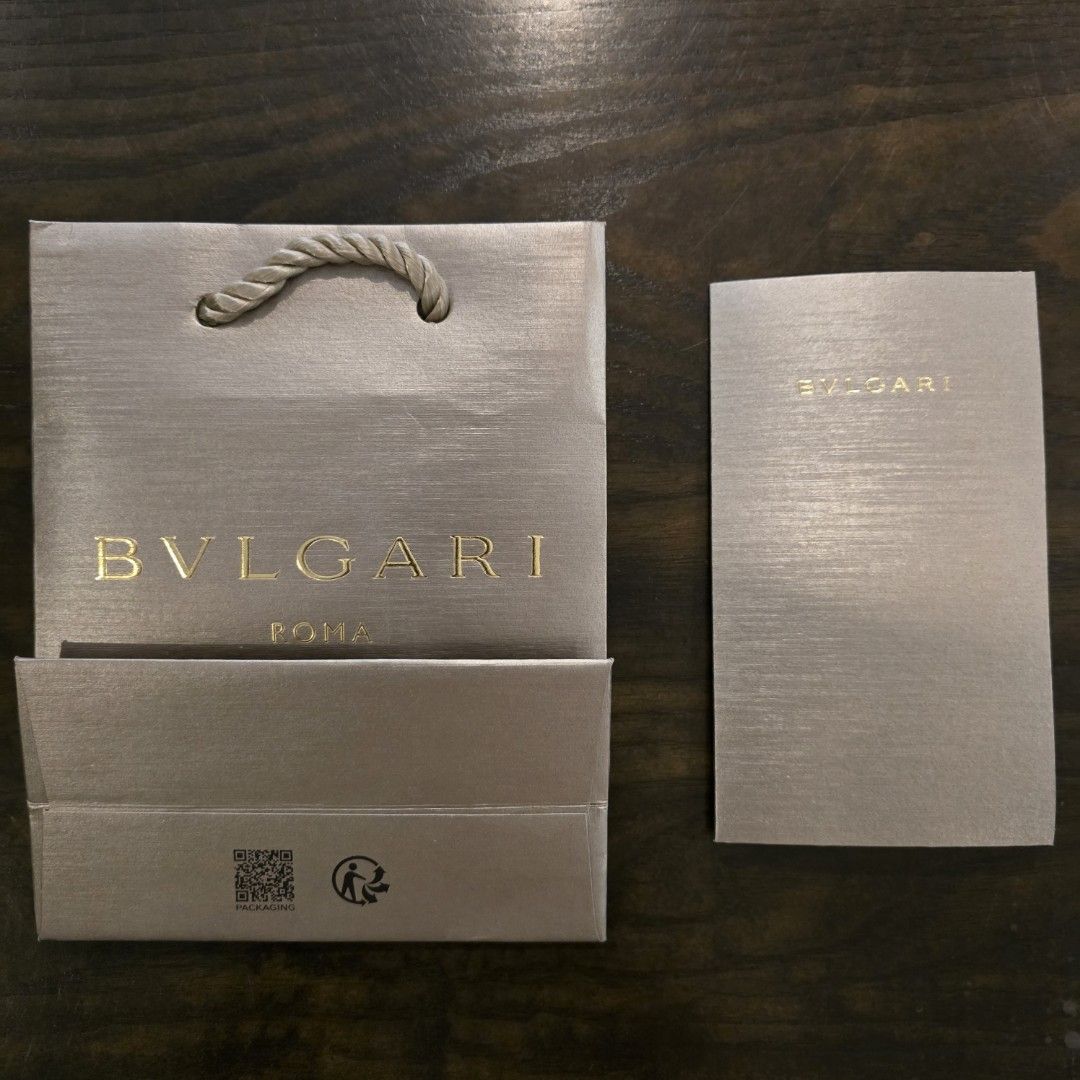 Bvlgari small paper bag for accessories (Category: Luxury Accessories) located in San Juan City. Submitted by super.saver8 (Listing ID 1331825460, Image 2). Description: Authentic Brand new condition perfect for accessories like necklace, bracelet, perfume.