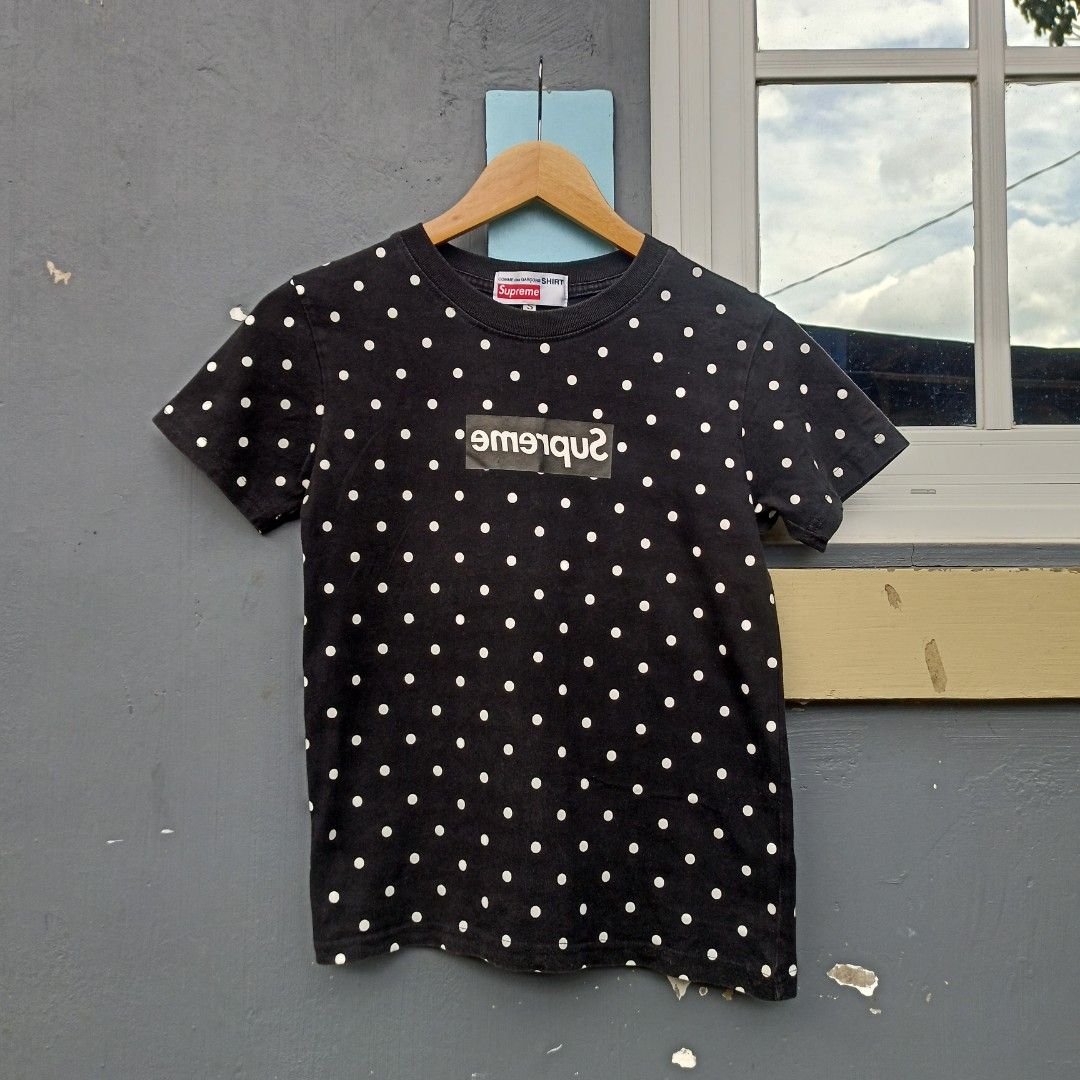 CDG x SUPREME Polka dot Box Logo Tee Women s Fashion Tops Blouses on Carousell