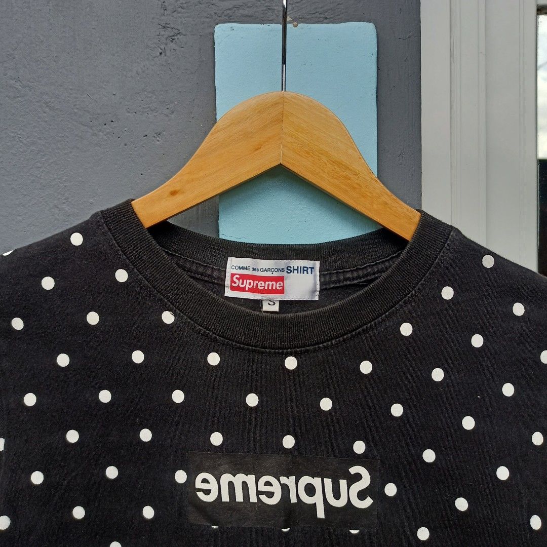 CDG x SUPREME Polka dot Box Logo Tee
