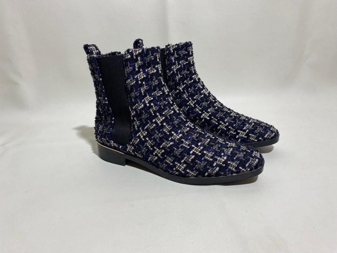 tweed chelsea boots