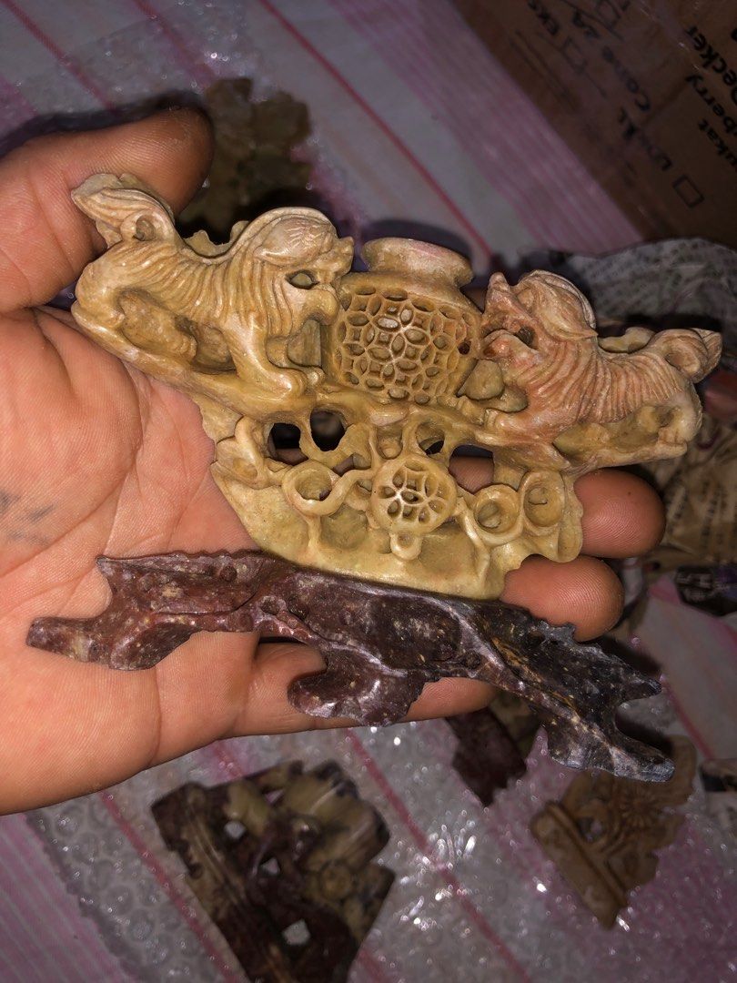 Chinese Shoushan/soapstone carving set (Category: Vintage Collectibles) located in Davao. Submitted by antiquesandvintagestuffsPH (Listing ID 1331817395, Image 3). Description: Instant collection Set of 7 pcs Free shipping via flash.