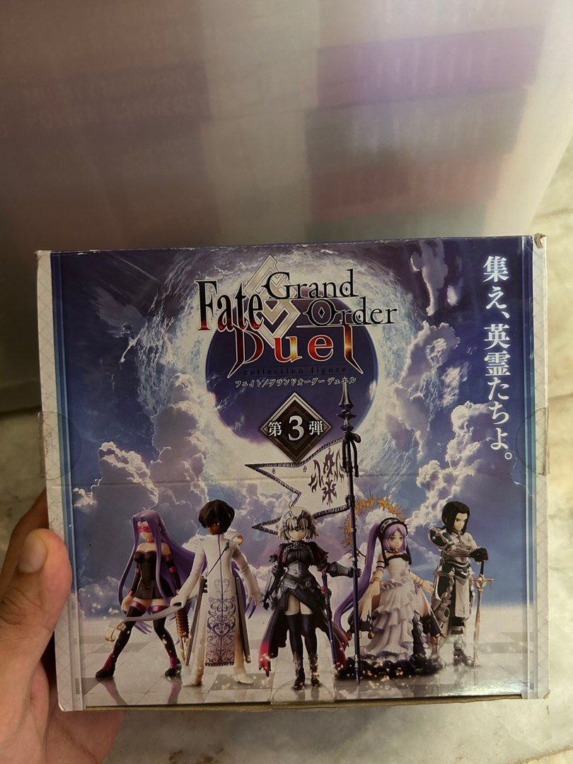 Fate Grand Order Duel Figures (Category: Figurines & Statues) located in Quezon City. Submitted by andrewbernardo95 (Listing ID 1331847441, Image 2). Description: Fate Grand Order Duel Figures Most are BIB, w/ complete accessories and cards Series 1 Scáthach Queen Medb Merlin (no box) King Hassan / “The Old Man of the Mountain” Cú Chulainn Alter (no box) Series 2 Euryale Gilles de Rais Asterios Series 3 Jeanne d’Arc (Alter) Arjuna Stheno Medusa G
