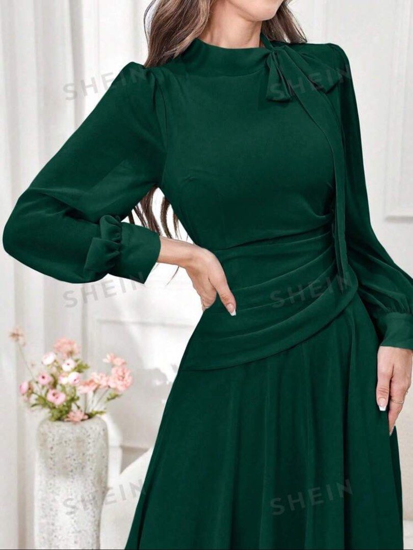 Green Evening Dress (Category: Dresses) located in Malabon City. Submitted by jasDR (Listing ID 1331785705, Image 1). Description: Once used Can fit small-medium frame See last picture for measurement Small on tag Bought from Shein.