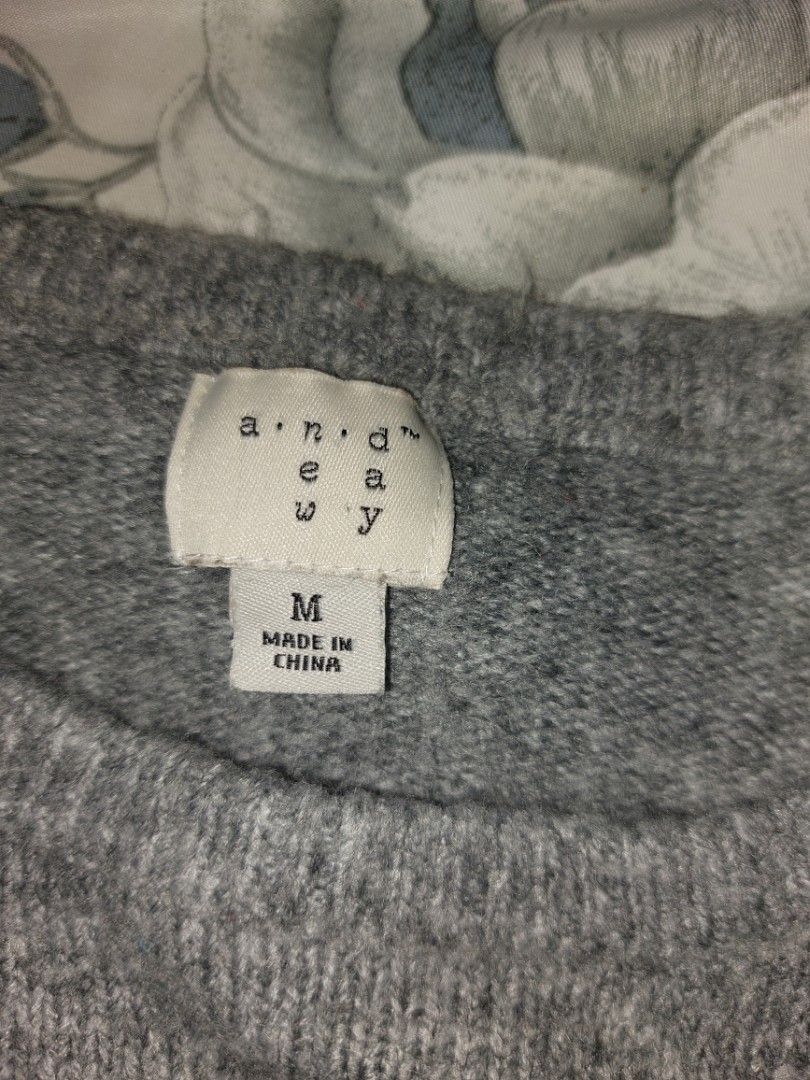 Grey Sweater (Category: Coats, Jackets and Outerwear) located in Makati City. Submitted by drawerph (Listing ID 1331892228, Image 2). Description: Small to Medium Laid flat measurements: Shoulder 15" Chest 18" Length 23" Sleeve length 26".