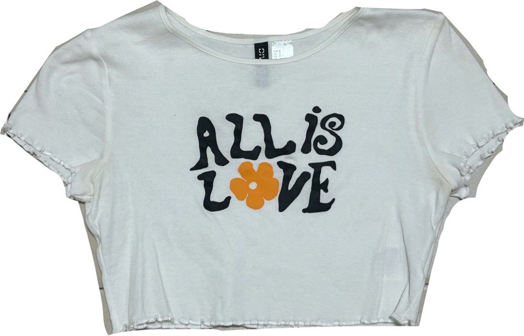 H M all is love crop top Women s Fashion Tops Shirts on Carousell