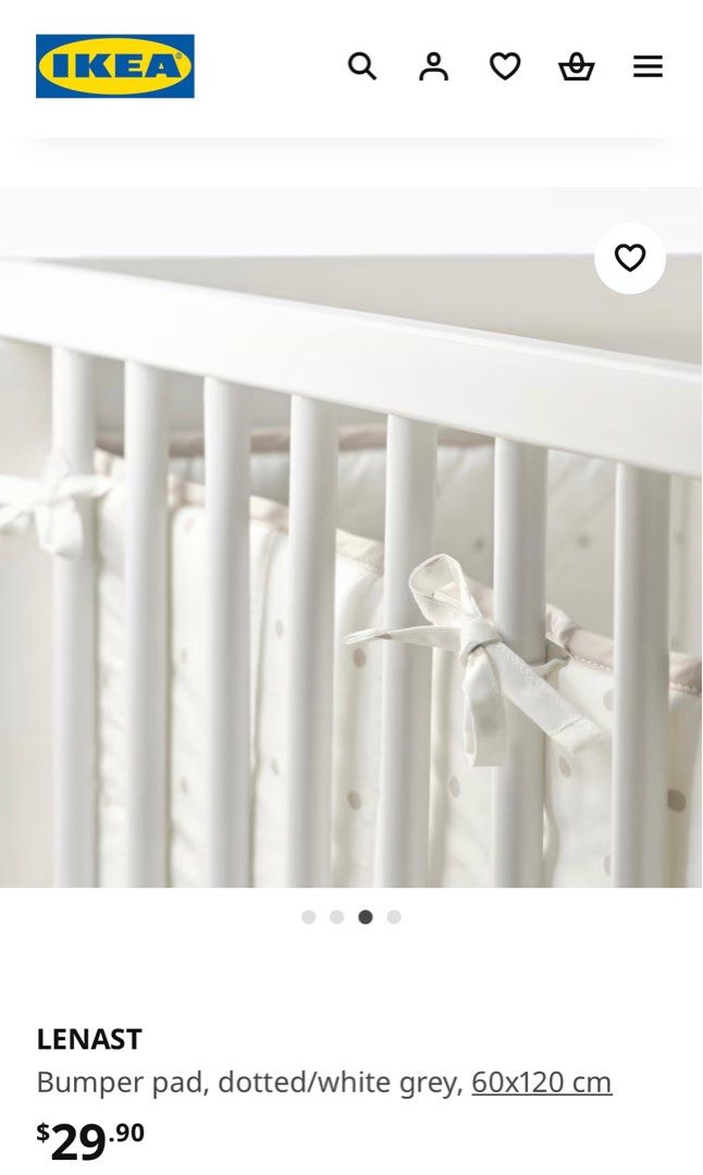 IKEA Baby Cot Bumper Pad Babies Kids Baby Nursery Kids Furniture Cots Cribs on Carousell
