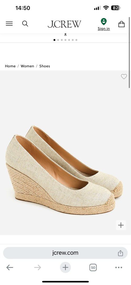 J. crew SEVILLE ESPADRILLE WEDGES IN METALLIC GOLD 7M Carousell