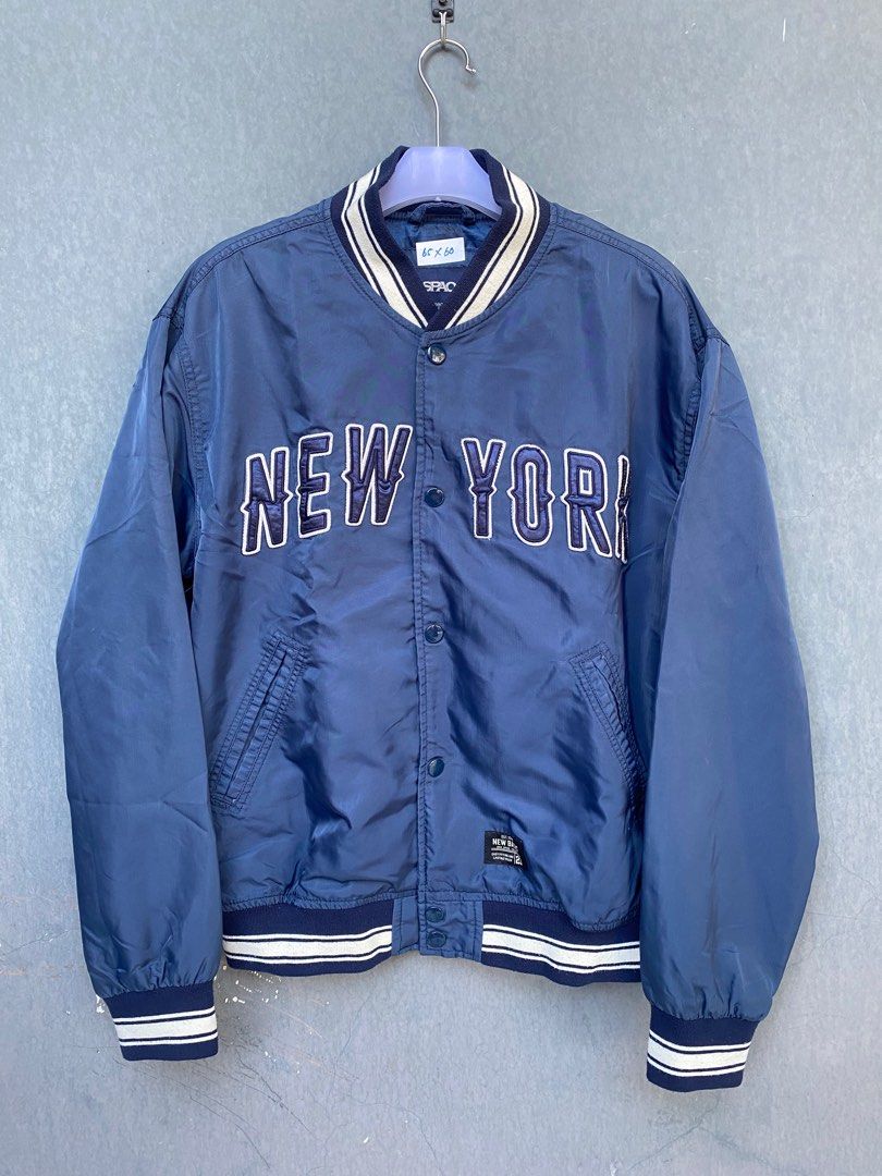 Jacket varsity NY New york spao, Fesyen Pria, Pakaian Baju