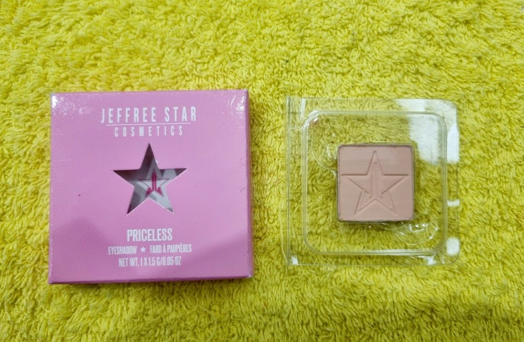 JEFFREE STAR COSMETICS OWL EYES & PRICELESS (Category: Makeup) located in Manila. Submitted by luxeclassyshop (Listing ID 1331748588, Image 2). Description: JEFFREE STAR COSMETICS 1.5g Variants : - OWL Eyes - Priceless Eye Shadow Sold per piece.