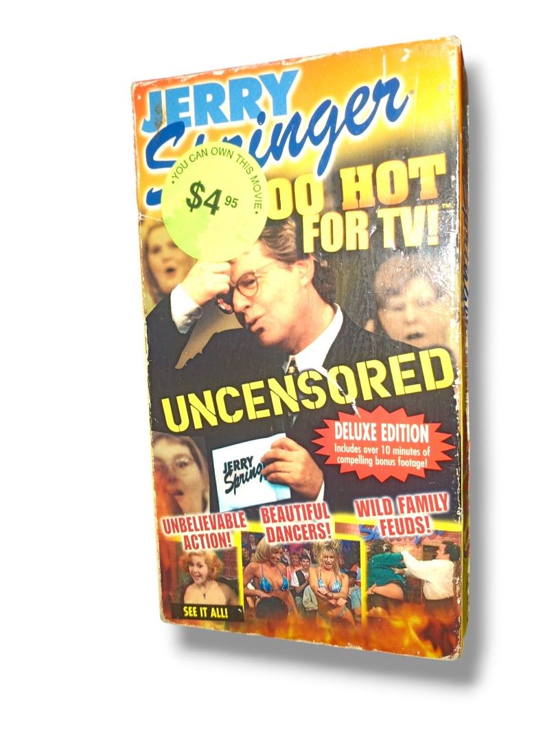 Jerry Springer Too Hot For TV VHS Tape Uncensored Talk Show, TV & Home