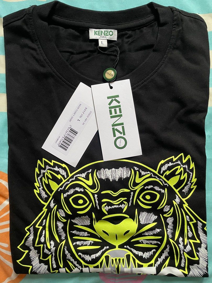 Kenzo yellow tiger T shirt Men s Fashion Tops Sets Tshirts Polo Shirts on Carousell