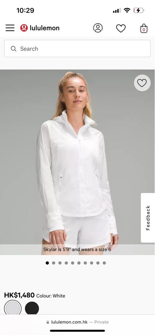 lululemom Goal Smasher Jacket (White), 女裝, 運動服裝- Carousell