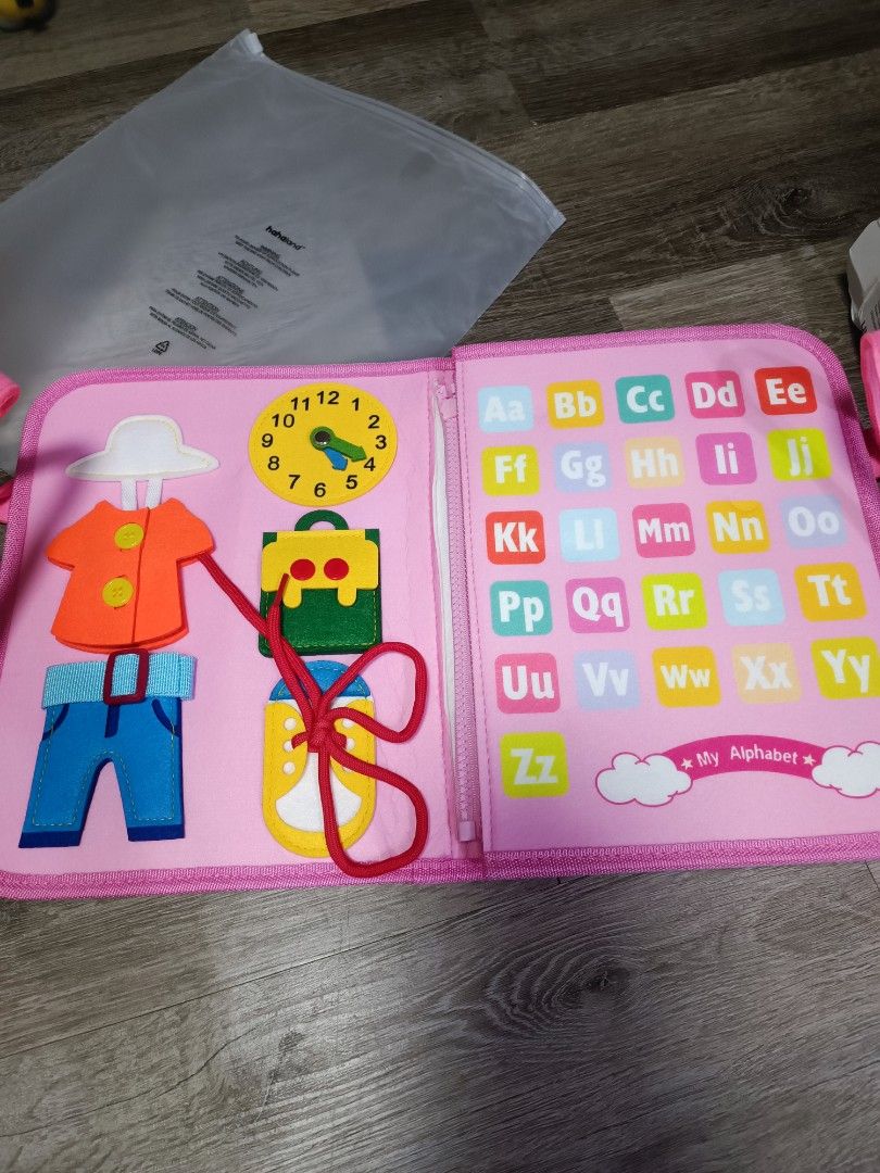 Montessori Toddler Busy Book Pink, Hobbies & Toys, Toys & Games on ...