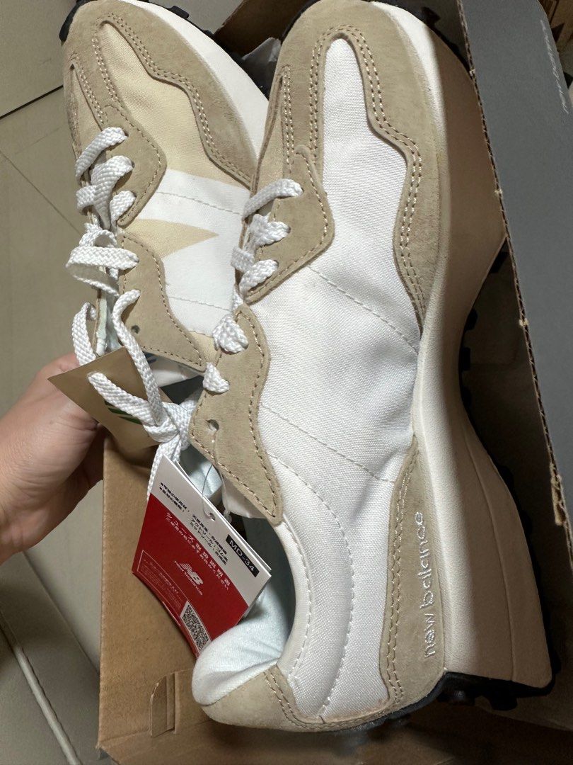 New balance U327LD Unisex white Beige suede leather UK5.5 EU 38.5 US6 CM 24.0. Kids 6years old US13 Men s Fashion Footwear Sneakers on Carousell